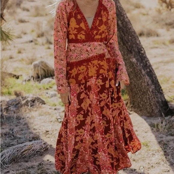 UNWORN. Free People Tilda Floral Wrap Dress - Picture 2 of 10